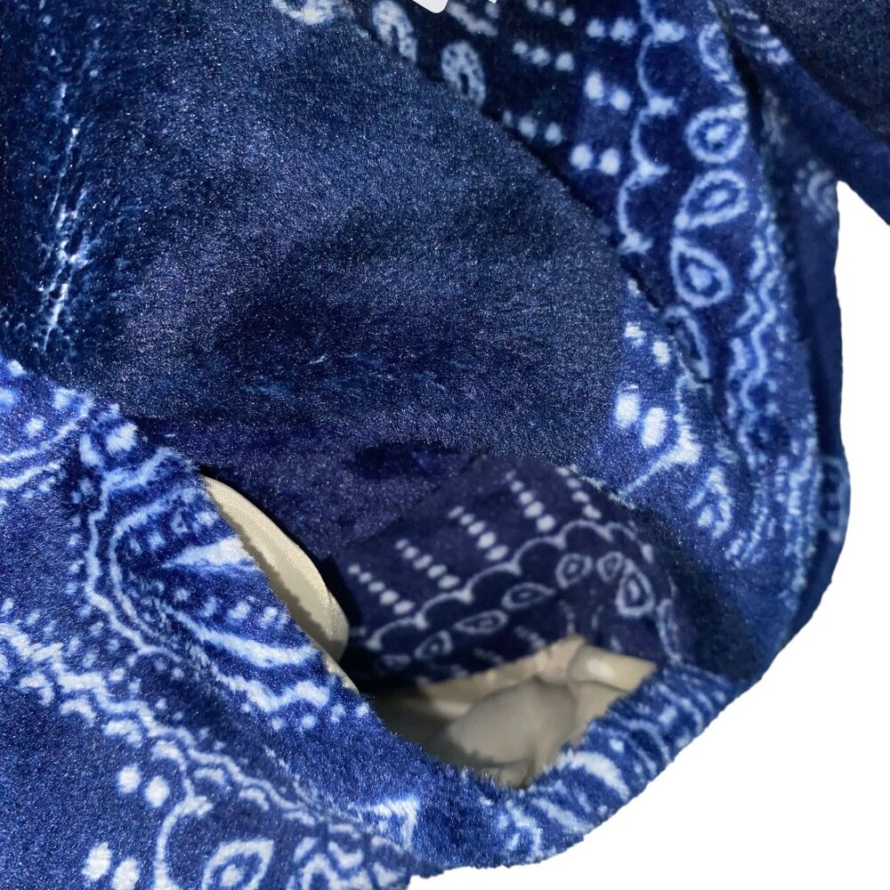 NWT BP XS Navy Bandana Patchwork Soft Fleece Hoodie - Picture 7 of 8